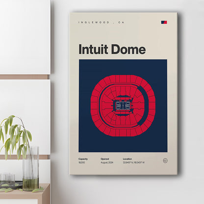 LA Clippers Stadium Print, Los Angeles Intuit Dome Print, Fan Gifts, Sport Art, Canvas Print Wall Art