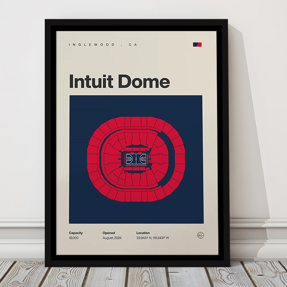 LA Clippers Stadium Print, Los Angeles Intuit Dome Print, Man Cave Gift, Floating Framed Canvas Print Wall Art