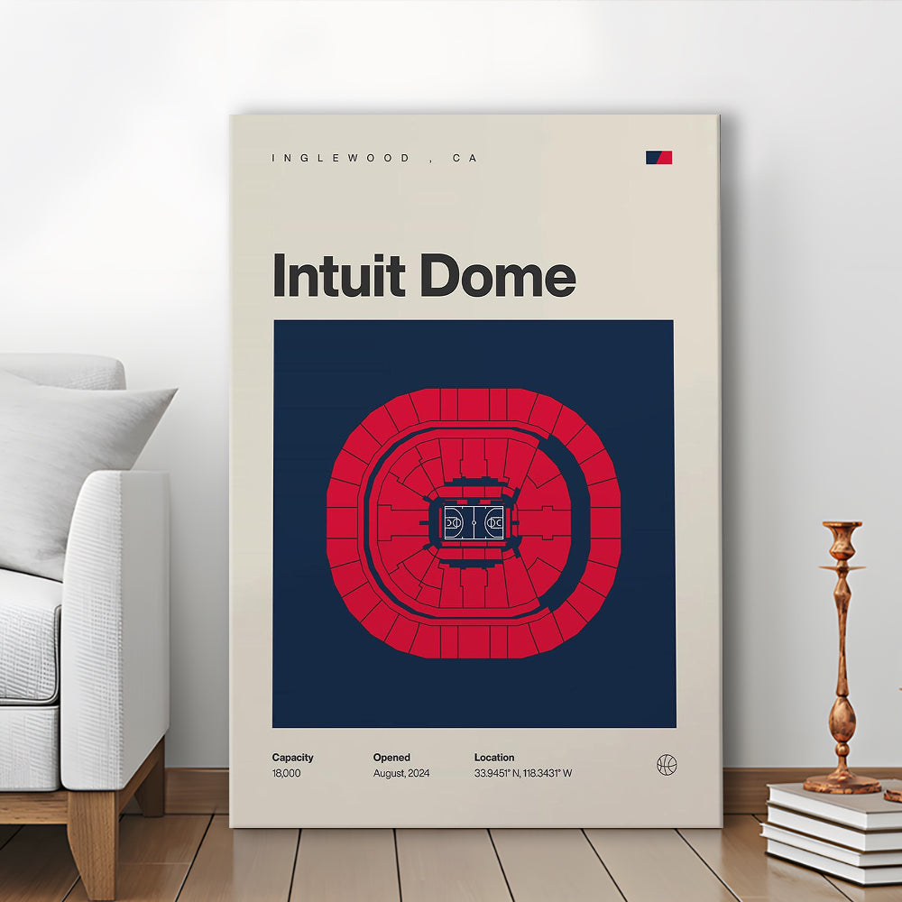 LA Clippers Stadium Print, Los Angeles Intuit Dome Print, Fan Gifts, Sport Art, Canvas Print Wall Art
