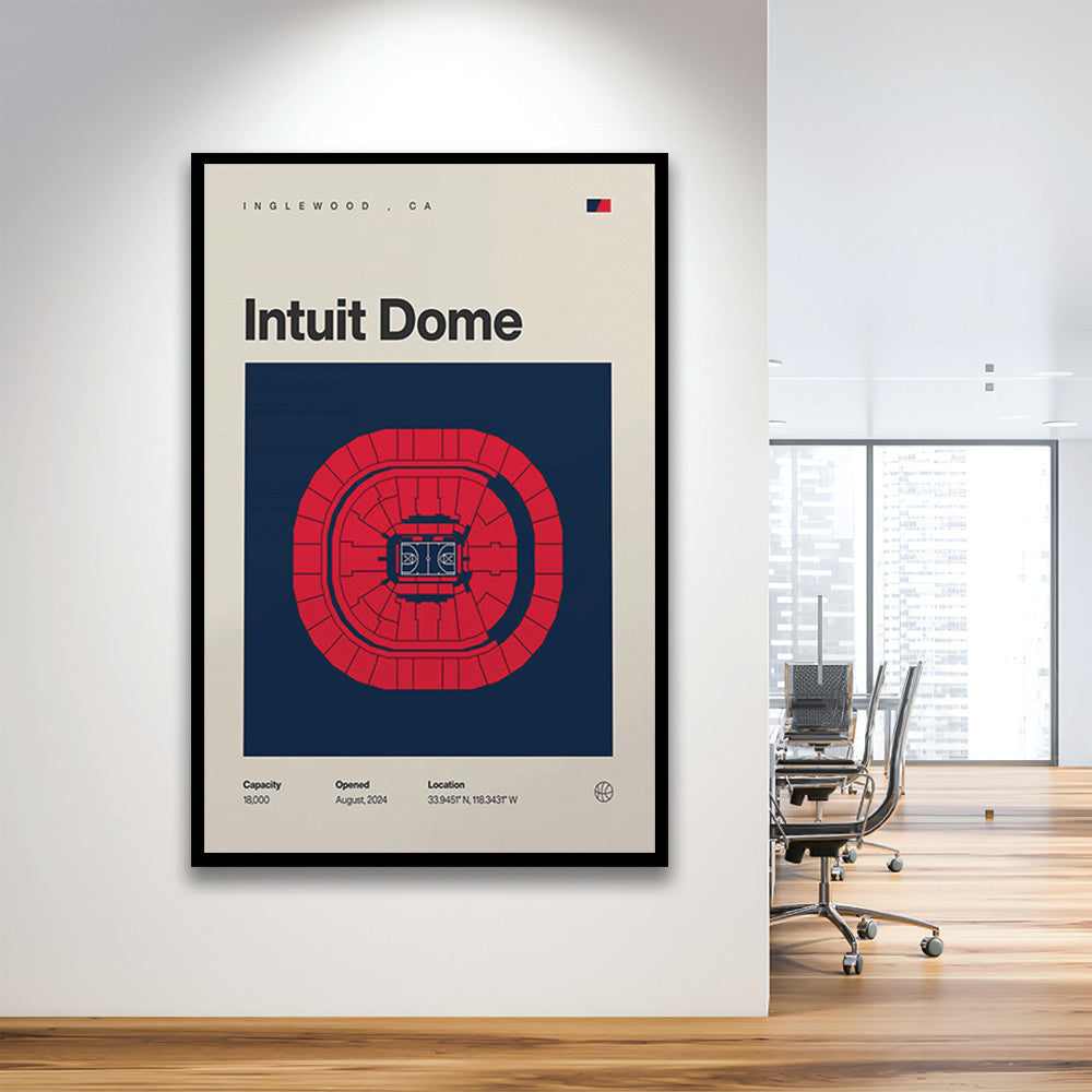 LA Clippers Stadium Print, Los Angeles Intuit Dome Print, Gifts for him, Sport Art, Framed Art Print Wall Decor