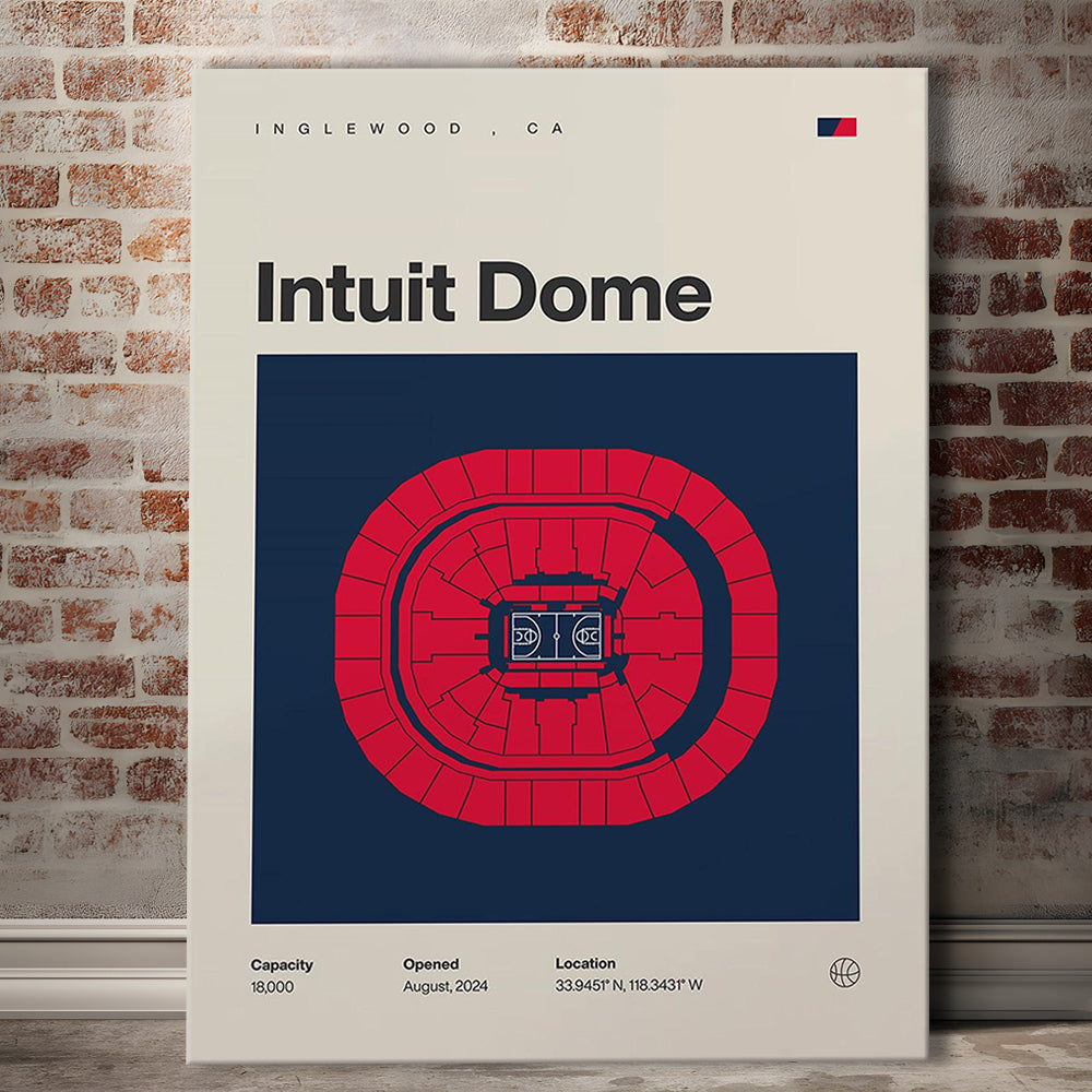 LA Clippers Stadium Print, Los Angeles Intuit Dome Print, Fan Gifts, Sport Art, Canvas Print Wall Art