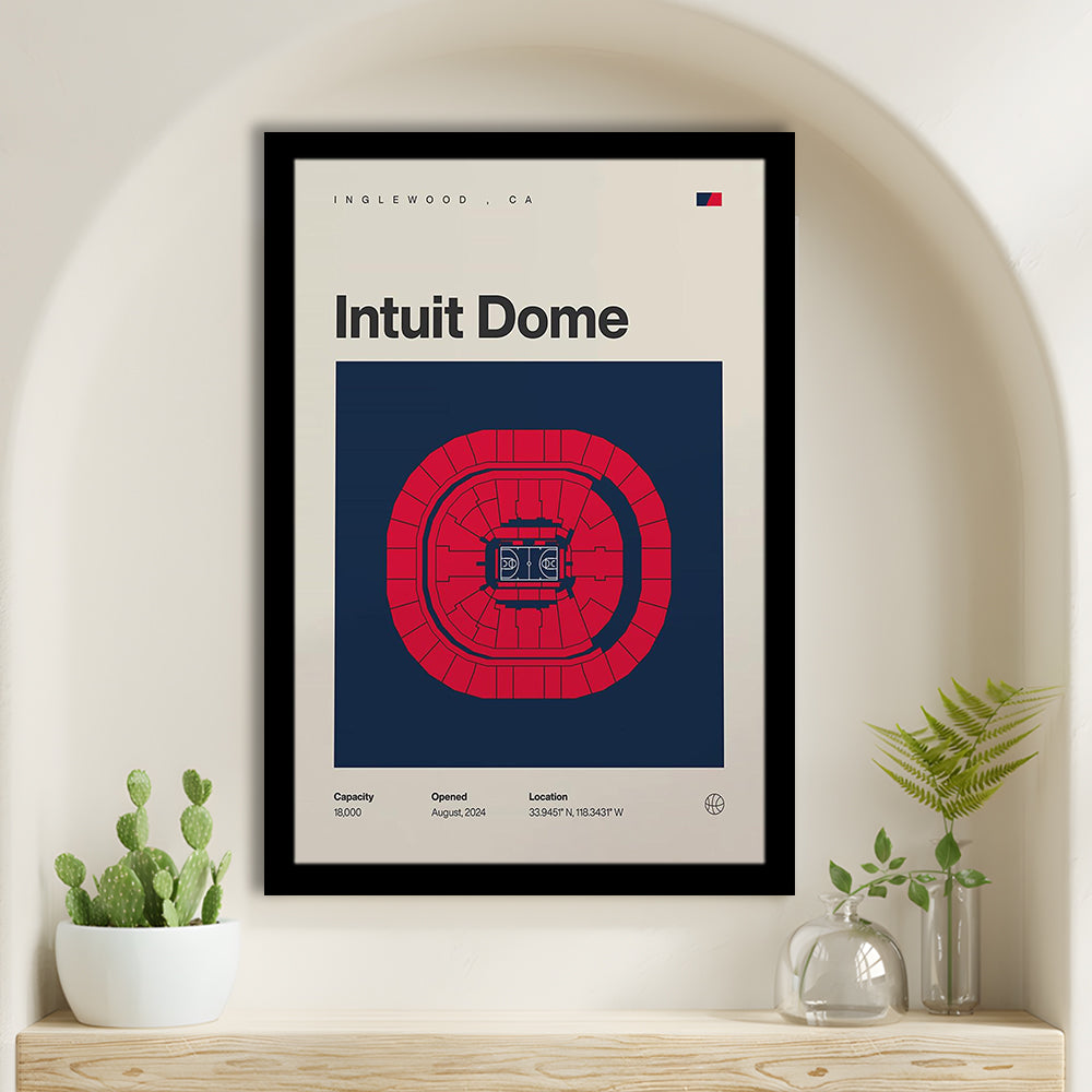 LA Clippers Stadium Print, Los Angeles Intuit Dome Print, Gifts for him, Sport Art, Framed Art Print Wall Decor