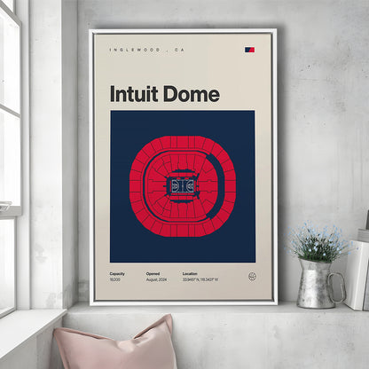 LA Clippers Stadium Print, Los Angeles Intuit Dome Print, Man Cave Gift, Floating Framed Canvas Print Wall Art