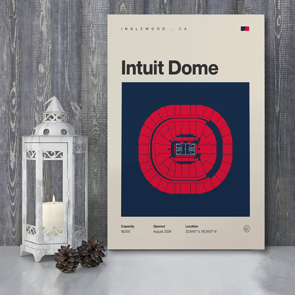 LA Clippers Stadium Print, Los Angeles Intuit Dome Print, Fan Gifts, Sport Art, Canvas Print Wall Art