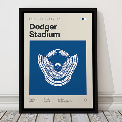 LA Dodgers Stadium Print, Los Angeles Dodger Stadium Print, Man Cave Gift, Floating Framed Canvas Print Wall Art