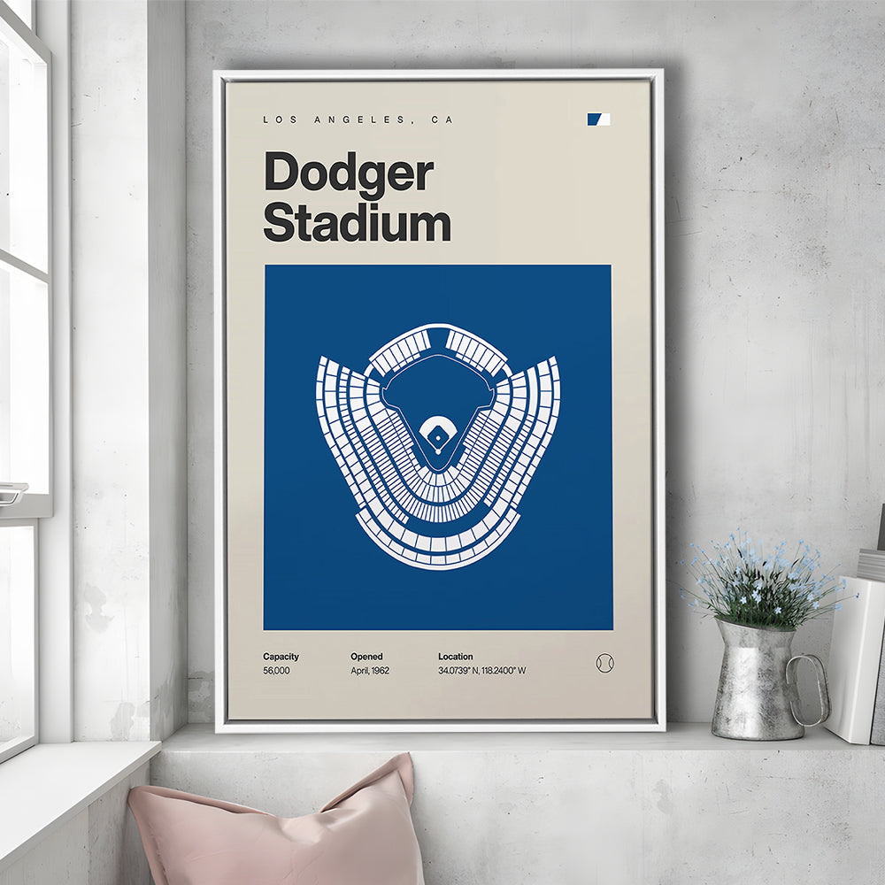 LA Dodgers Stadium Print, Los Angeles Dodger Stadium Print, Man Cave Gift, Floating Framed Canvas Print Wall Art