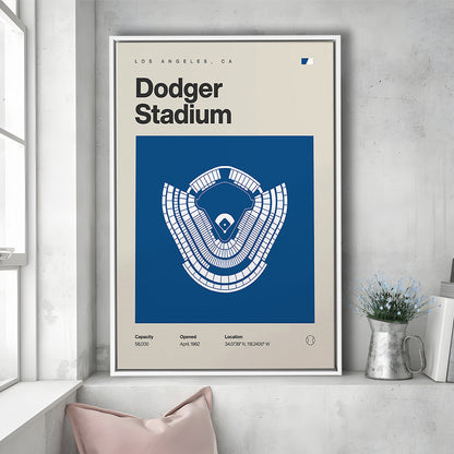 LA Dodgers Stadium Print, Los Angeles Dodger Stadium Print, Man Cave Gift, Floating Framed Canvas Print Wall Art