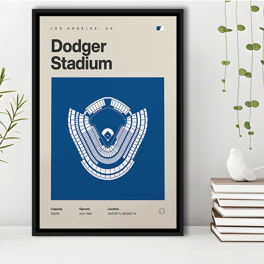 LA Dodgers Stadium Print, Los Angeles Dodger Stadium Print, Man Cave Gift, Floating Framed Canvas Print Wall Art