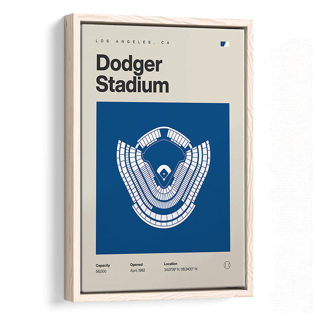 LA Dodgers Stadium Print, Los Angeles Dodger Stadium Print, Man Cave Gift, Floating Framed Canvas Print Wall Art