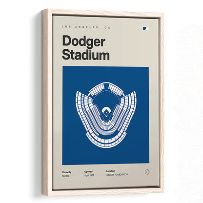 LA Dodgers Stadium Print, Los Angeles Dodger Stadium Print, Man Cave Gift, Floating Framed Canvas Print Wall Art