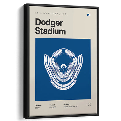 LA Dodgers Stadium Print, Los Angeles Dodger Stadium Print, Man Cave Gift, Floating Framed Canvas Print Wall Art