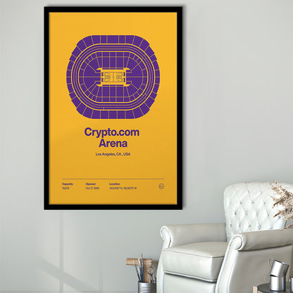 LA Lakers Stadium Print, Los Angeles Crypto.com Arena Stadium Print, Gifts for him, Sport Art, Framed Art Print Wall Decor