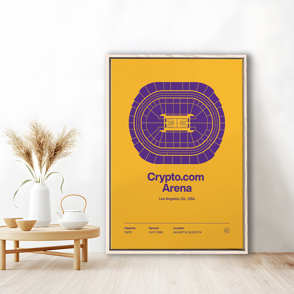 LA Lakers Stadium Print, Los Angeles Crypto.com Arena Stadium Print, Man Cave Gift, Floating Framed Canvas Print Wall Art