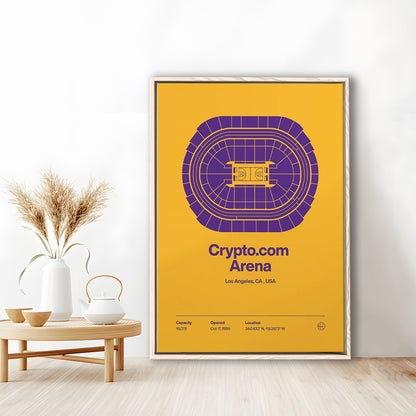 LA Lakers Stadium Print, Los Angeles Crypto.com Arena Stadium Print, Man Cave Gift, Floating Framed Canvas Print Wall Art