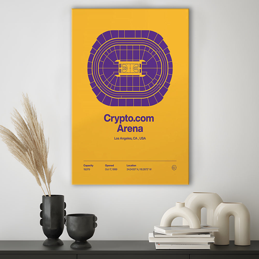 LA Lakers Stadium Print, Los Angeles Crypto.com Arena Stadium Print, Fan Gifts, Sport Art, Canvas Print Wall Art