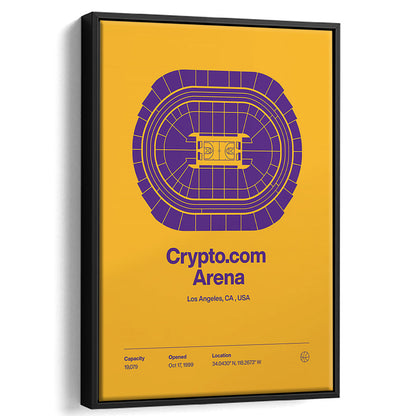 LA Lakers Stadium Print, Los Angeles Crypto.com Arena Stadium Print, Man Cave Gift, Floating Framed Canvas Print Wall Art