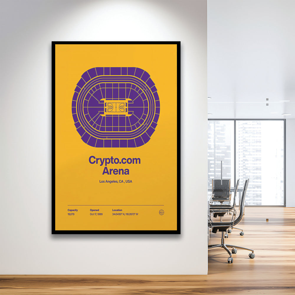 LA Lakers Stadium Print, Los Angeles Crypto.com Arena Stadium Print, Gifts for him, Sport Art, Framed Art Print Wall Decor