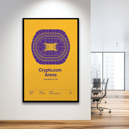 LA Lakers Stadium Print, Los Angeles Crypto.com Arena Stadium Print, Gifts for him, Sport Art, Framed Art Print Wall Decor