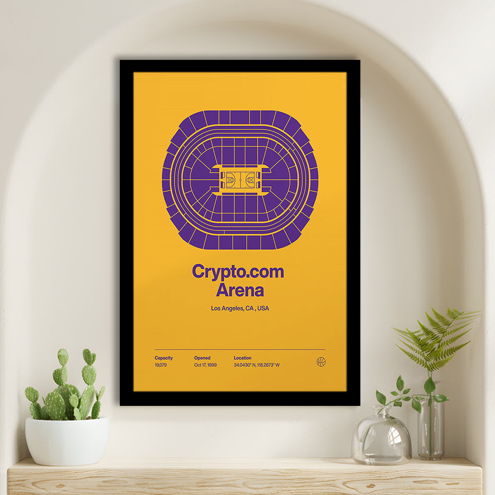 LA Lakers Stadium Print, Los Angeles Crypto.com Arena Stadium Print, Gifts for him, Sport Art, Framed Art Print Wall Decor