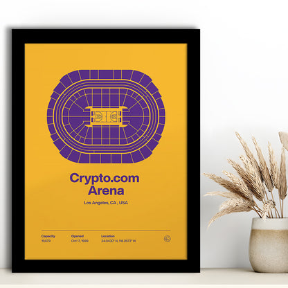 LA Lakers Stadium Print, Los Angeles Crypto.com Arena Stadium Print, Gifts for him, Sport Art, Framed Art Print Wall Decor