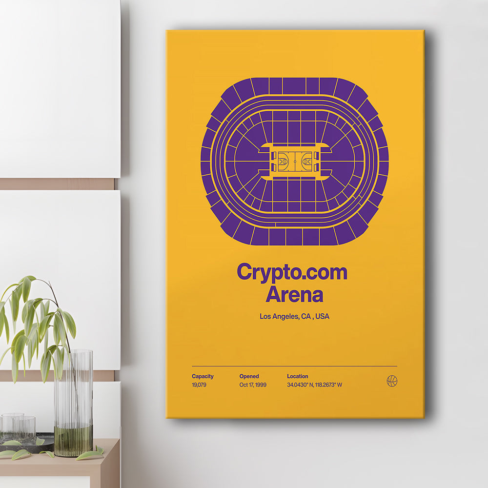 LA Lakers Stadium Print, Los Angeles Crypto.com Arena Stadium Print, Fan Gifts, Sport Art, Canvas Print Wall Art