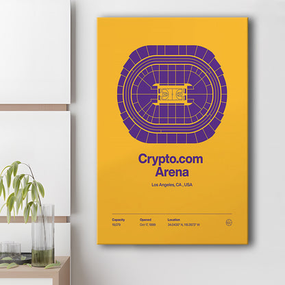 LA Lakers Stadium Print, Los Angeles Crypto.com Arena Stadium Print, Fan Gifts, Sport Art, Canvas Print Wall Art