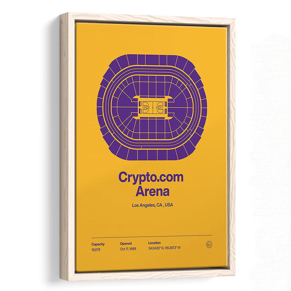 LA Lakers Stadium Print, Los Angeles Crypto.com Arena Stadium Print, Man Cave Gift, Floating Framed Canvas Print Wall Art