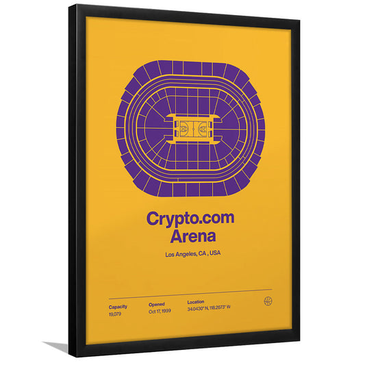 LA Lakers Stadium Print, Los Angeles Crypto.com Arena Stadium Print, Gifts for him, Sport Art, Framed Art Print Wall Decor