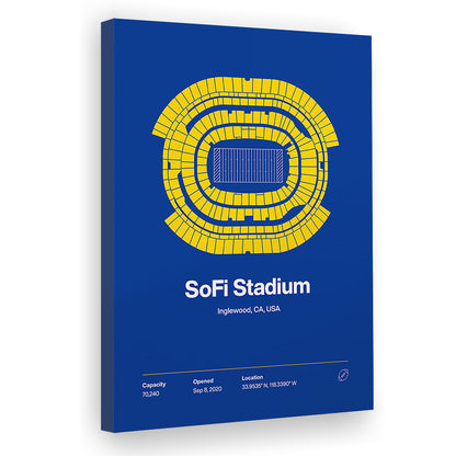 LA Rams Stadium Print, Los Angeles SoFi Stadium Print, Fan Gifts, Sport Art, Canvas Print Wall Art