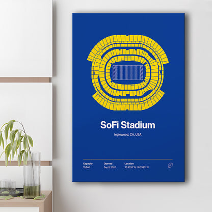 LA Rams Stadium Print, Los Angeles SoFi Stadium Print, Fan Gifts, Sport Art, Canvas Print Wall Art