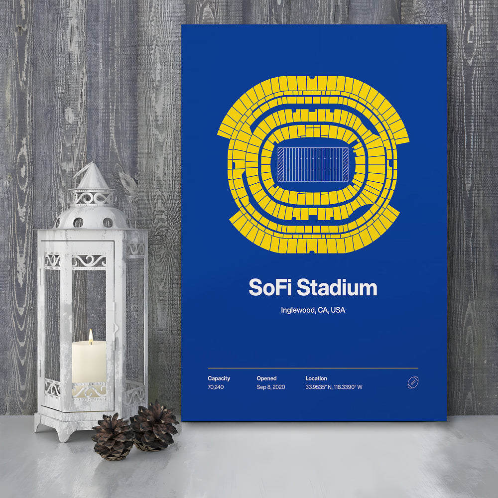 LA Rams Stadium Print, Los Angeles SoFi Stadium Print, Fan Gifts, Sport Art, Canvas Print Wall Art