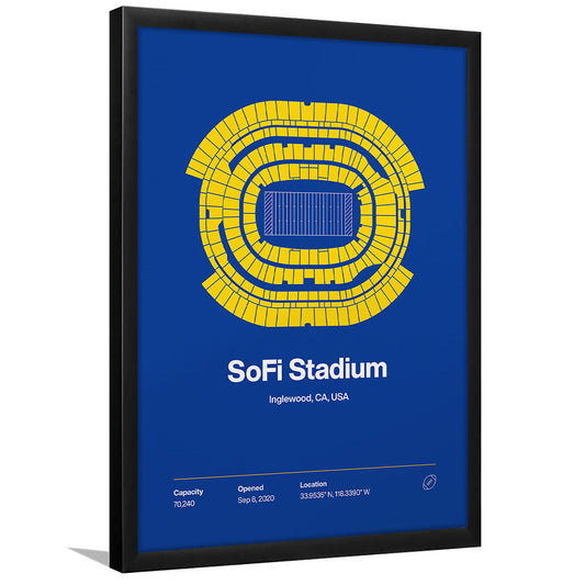 LA Rams Stadium Print, Los Angeles SoFi Stadium Print, Gifts for him, Sport Art, Framed Art Print Wall Decor