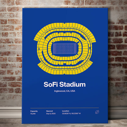 LA Rams Stadium Print, Los Angeles SoFi Stadium Print, Fan Gifts, Sport Art, Canvas Print Wall Art