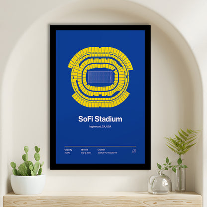 LA Rams Stadium Print, Los Angeles SoFi Stadium Print, Gifts for him, Sport Art, Framed Art Print Wall Decor