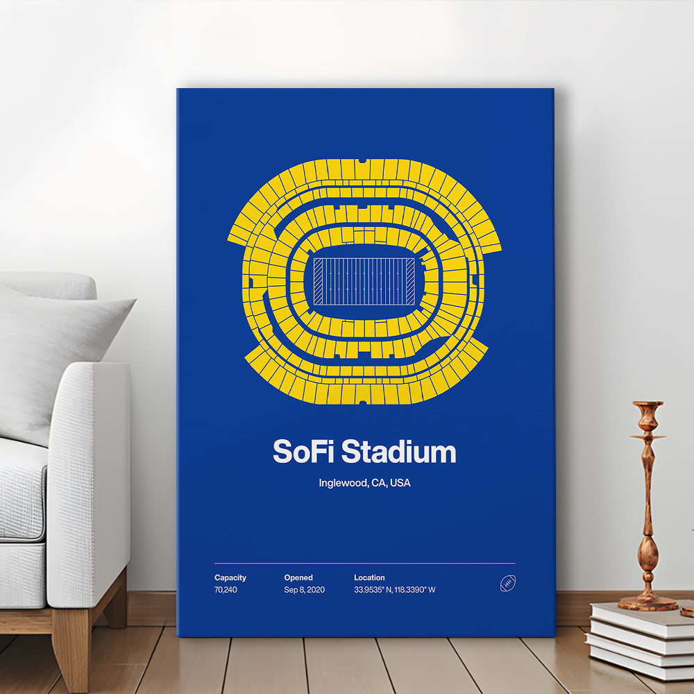 LA Rams Stadium Print, Los Angeles SoFi Stadium Print, Fan Gifts, Sport Art, Canvas Print Wall Art