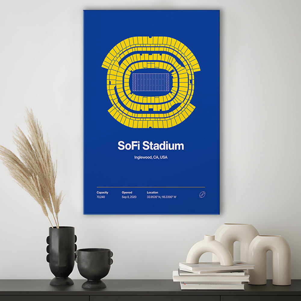 LA Rams Stadium Print, Los Angeles SoFi Stadium Print, Fan Gifts, Sport Art, Canvas Print Wall Art