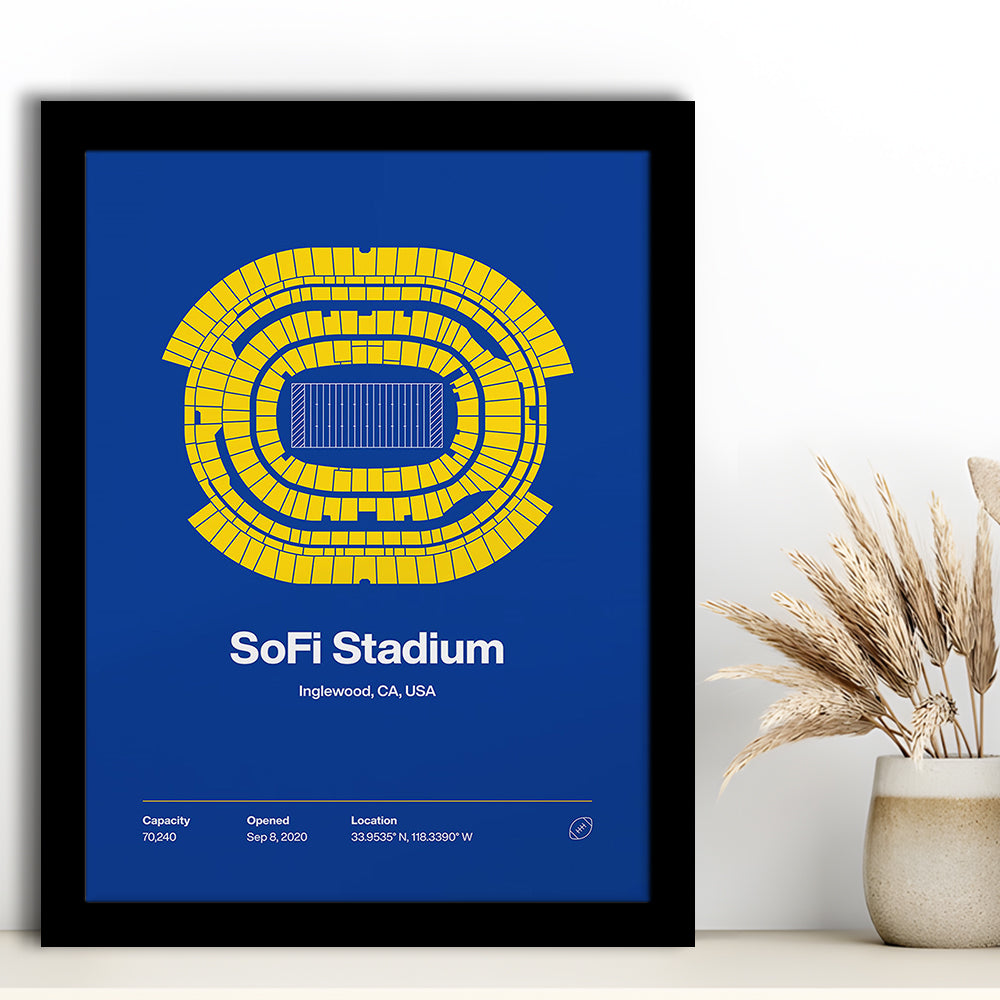 LA Rams Stadium Print, Los Angeles SoFi Stadium Print, Gifts for him, Sport Art, Framed Art Print Wall Decor