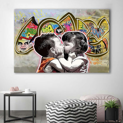 Love Art Print, Canvas Print Wall Art, Wall Decor, Neon Effect Art