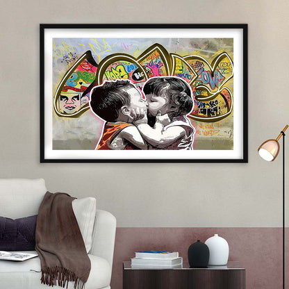 Love Art Print, Framed Art Print Wall Decor, White Border, Framed Picture