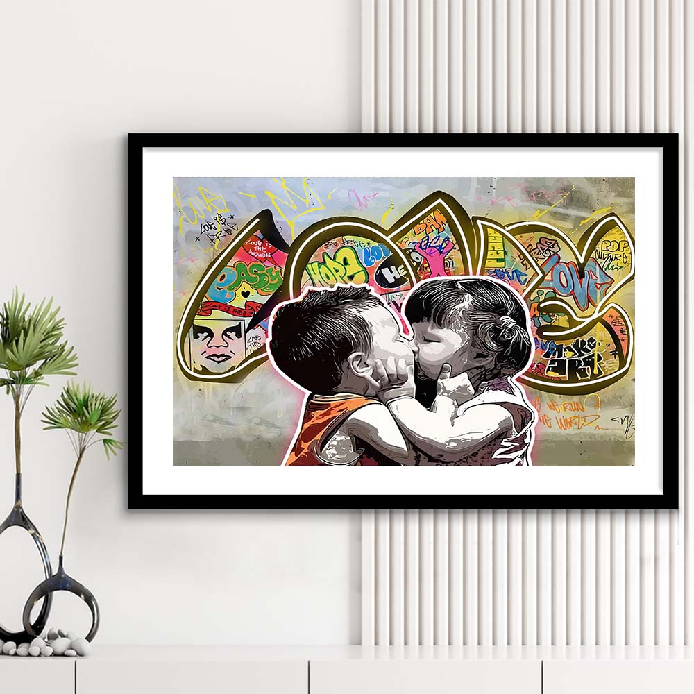 Love Art Print, Framed Art Print Wall Decor, White Border, Framed Picture