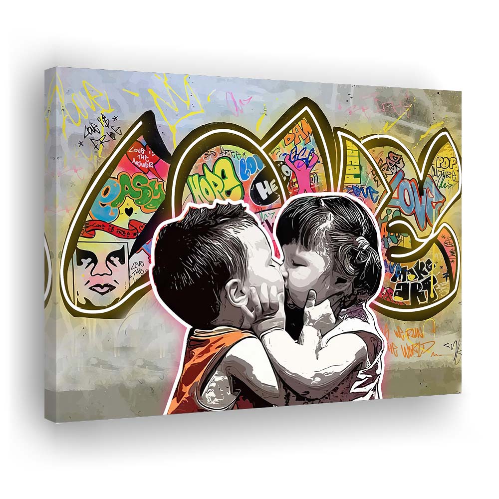 Love Art Print, Canvas Print Wall Art, Wall Decor, Neon Effect Art