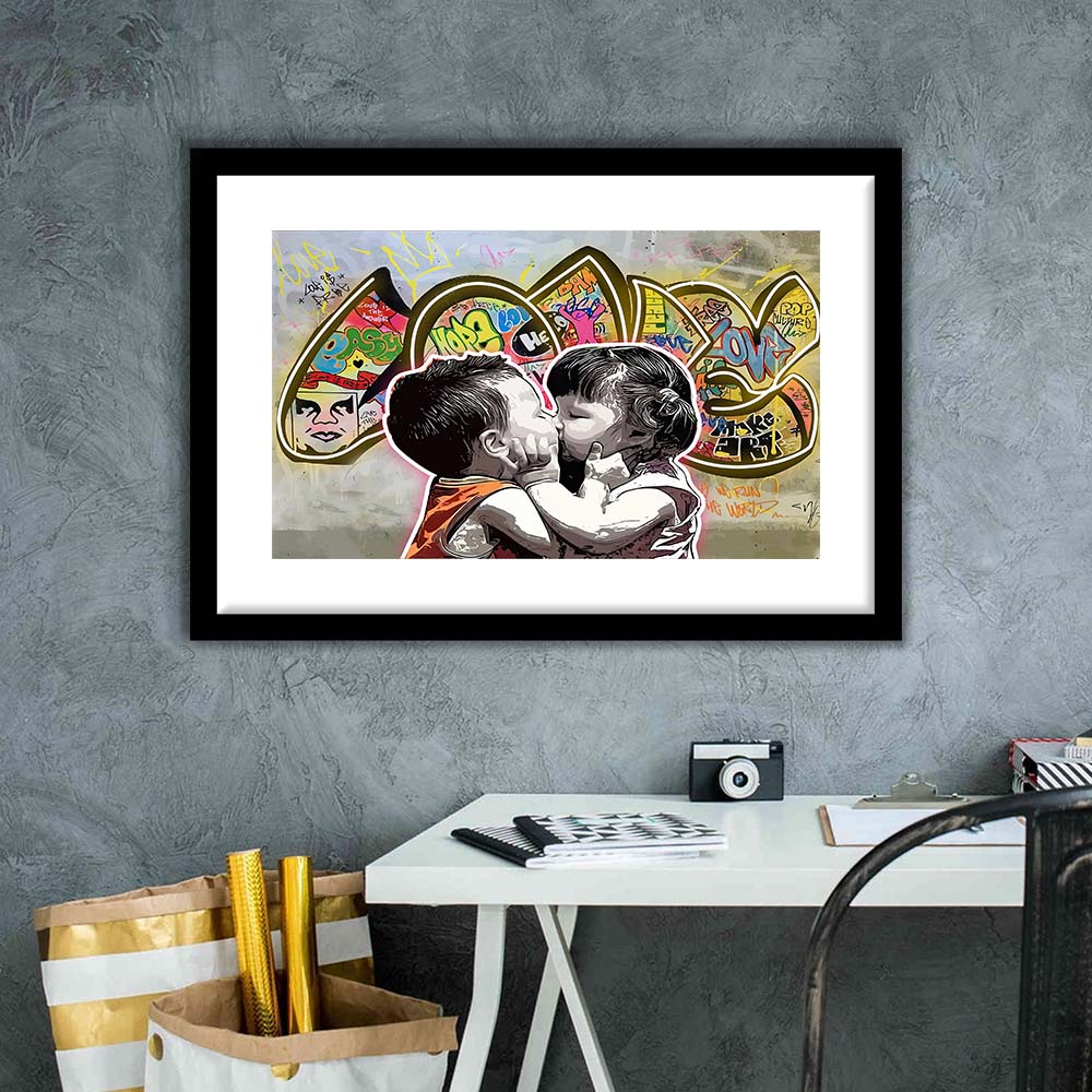 Love Art Print, Framed Art Print Wall Decor, White Border, Framed Picture