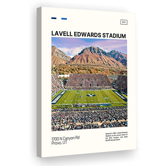 LaVell Edwards Stadium Print, BYU Cougars Stadium Canvas Art, Fan Gifts, Sport Art, Canvas Print Wall Art