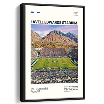 LaVell Edwards Stadium Print, BYU Cougars Stadium Canvas Art, Man Cave Gift, Floating Framed Canvas Print Wall Art