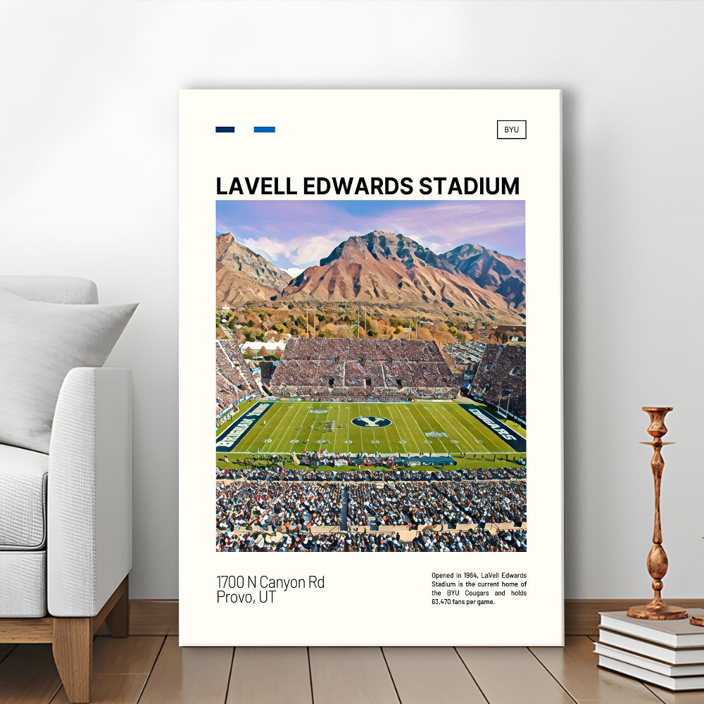 LaVell Edwards Stadium Print, BYU Cougars Stadium Canvas Art, Fan Gifts, Sport Art, Canvas Print Wall Art