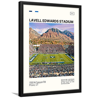 LaVell Edwards Stadium Print, BYU Cougars Stadium Art, Gifts for him, Sport Art, Framed Art Print Wall Decor