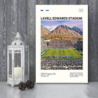 LaVell Edwards Stadium Print, BYU Cougars Stadium Canvas Art, Fan Gifts, Sport Art, Canvas Print Wall Art