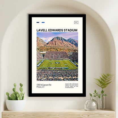 LaVell Edwards Stadium Print, BYU Cougars Stadium Art, Gifts for him, Sport Art, Framed Art Print Wall Decor