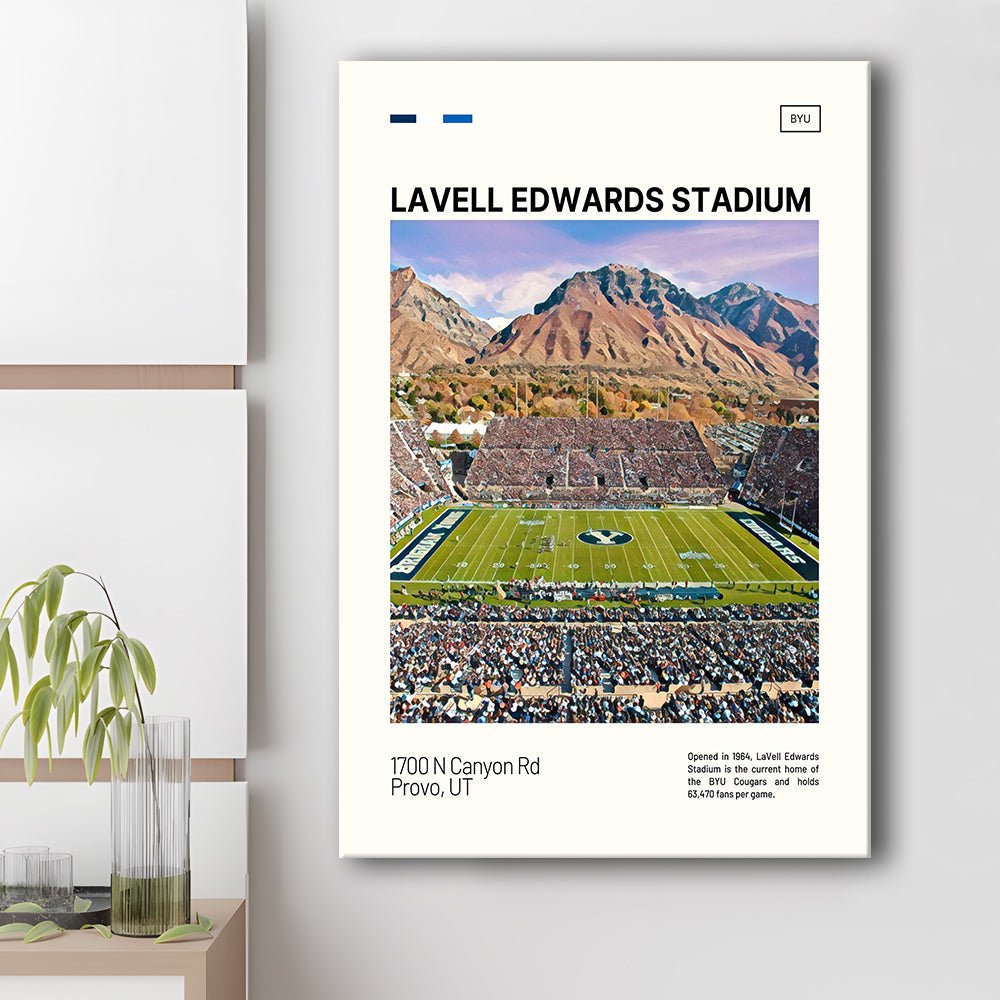 LaVell Edwards Stadium Print, BYU Cougars Stadium Canvas Art, Fan Gifts, Sport Art, Canvas Print Wall Art