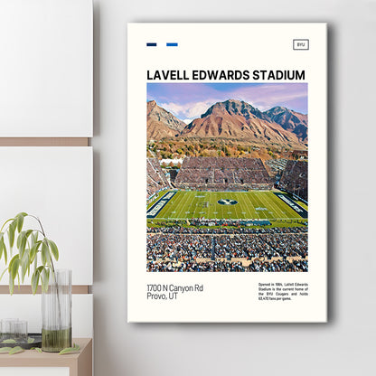 LaVell Edwards Stadium Print, BYU Cougars Stadium Canvas Art, Fan Gifts, Sport Art, Canvas Print Wall Art